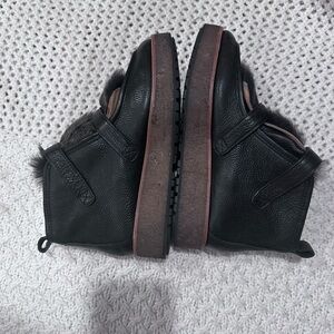 Coach Womens Sampson Genuine Rabbit Fur Platform Booties size size 7/5B